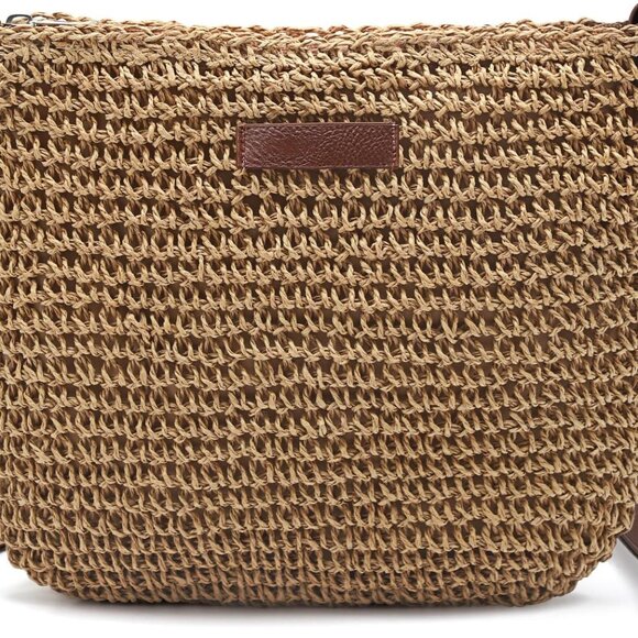 Straw Clutch Bag Women Woven Crossbody Summer Beach Casual Small Lightweight - Picture 1 of 6